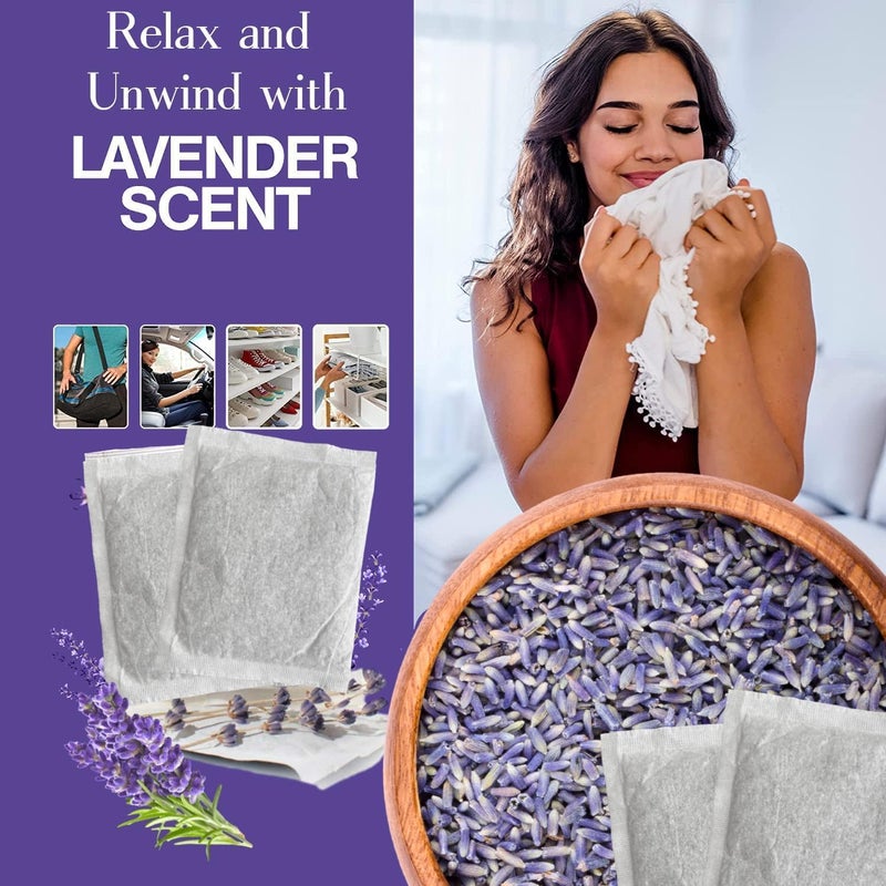Ultra Essentials Lavender Sachet for Dryer, Closet & Drawer Fragrance, Freshens Laundry, Naturally Scented Sachets for Shoes, Gym Bags, Cars & Sweater Storage w/Premium Extra Flowers, Grown in USA (18 Pack) - Image 4
